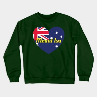 Mount Isa QLD Australia Australian Flag Heart Crewneck Sweatshirt